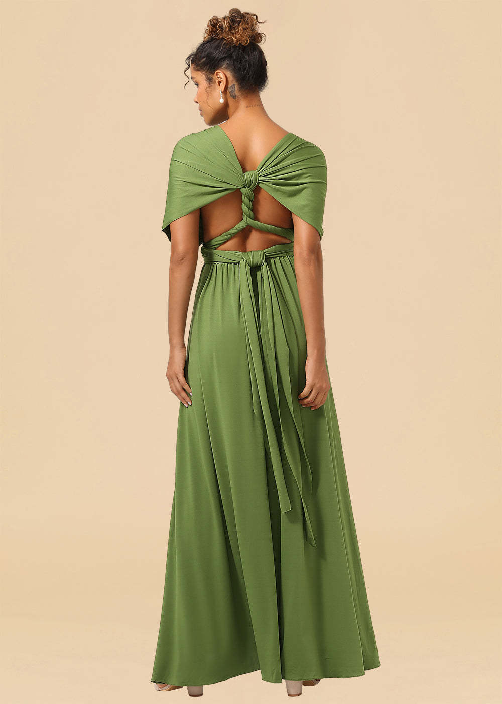 Convertible Spandex A-line Floor Length Bridesmaid Dress