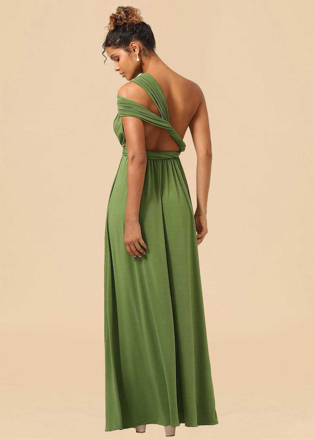 Convertible Spandex A-line Floor Length Bridesmaid Dress