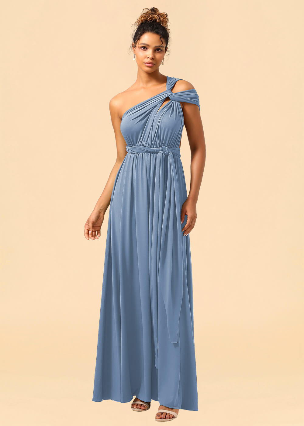 Convertible Spandex A-line Floor Length Bridesmaid Dress