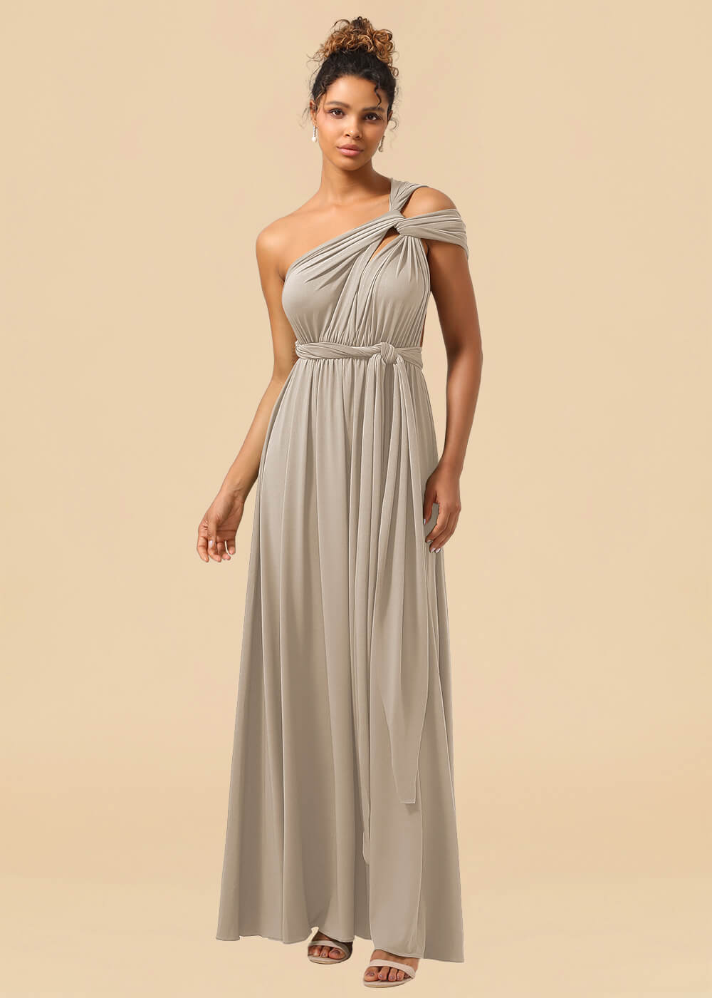 Convertible Spandex A-line Floor Length Bridesmaid Dress