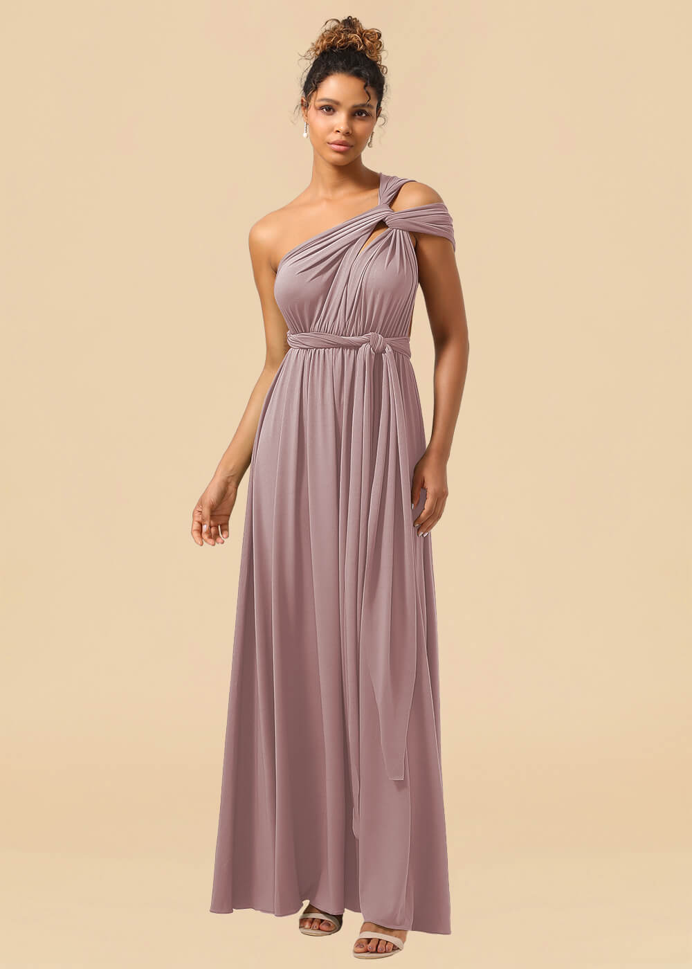 Convertible Spandex A-line Floor Length Bridesmaid Dress
