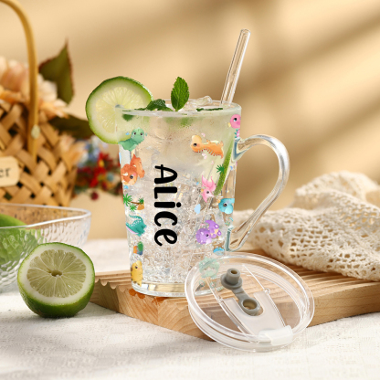 Personalized Cartoon Dinosaur Name Cup – Custom Back-to-School Mug wit