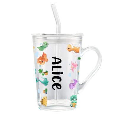 Personalized Cartoon Dinosaur Name Cup – Custom Back-to-School Mug with Name & Style
