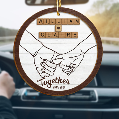 Personalized Wooden Plaque Together Since Pinky Promise Crossword Gift for Couple | Jessemade