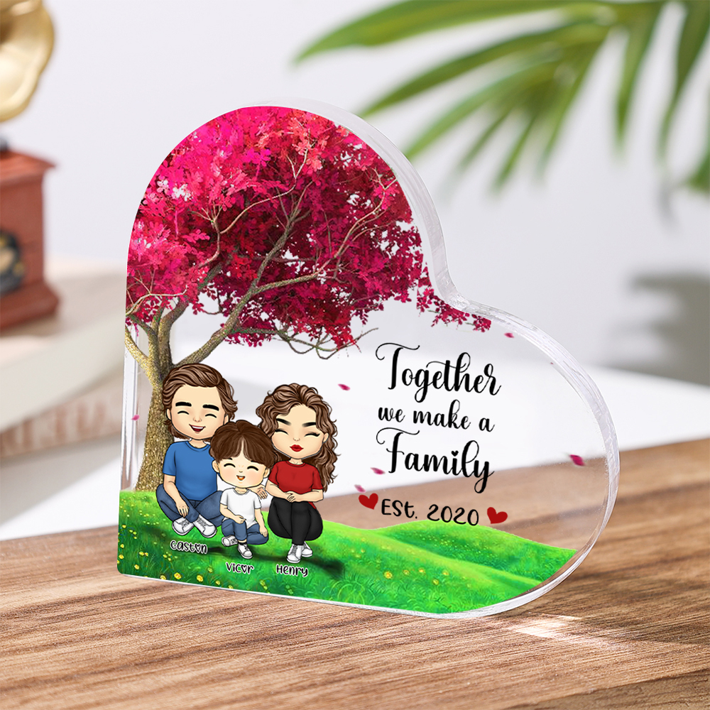 Personalized Heart Acrylic Plaque Together We Make a Family Mothers Day Gift | Jessemade