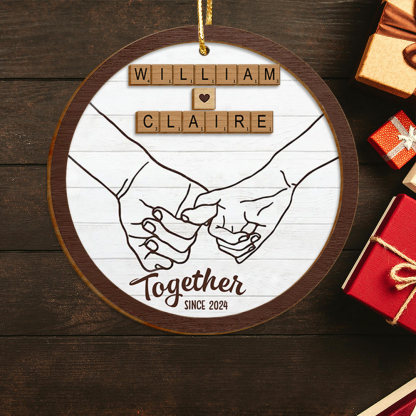 Personalized Wooden Plaque Together Since Pinky Promise Crossword Gift for Couple | Jessemade