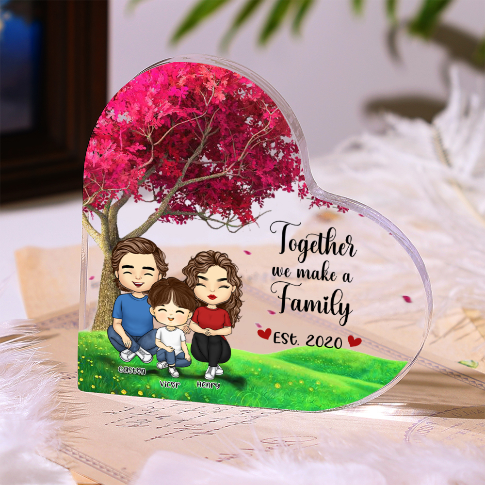 Personalized Heart Acrylic Plaque Together We Make a Family Mothers Day Gift | Jessemade