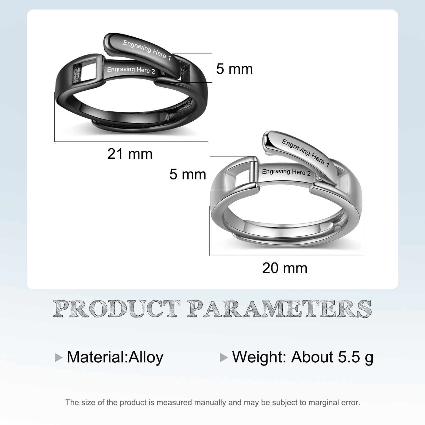 Couple Ring Personalized Matching Rings Gift for Couple