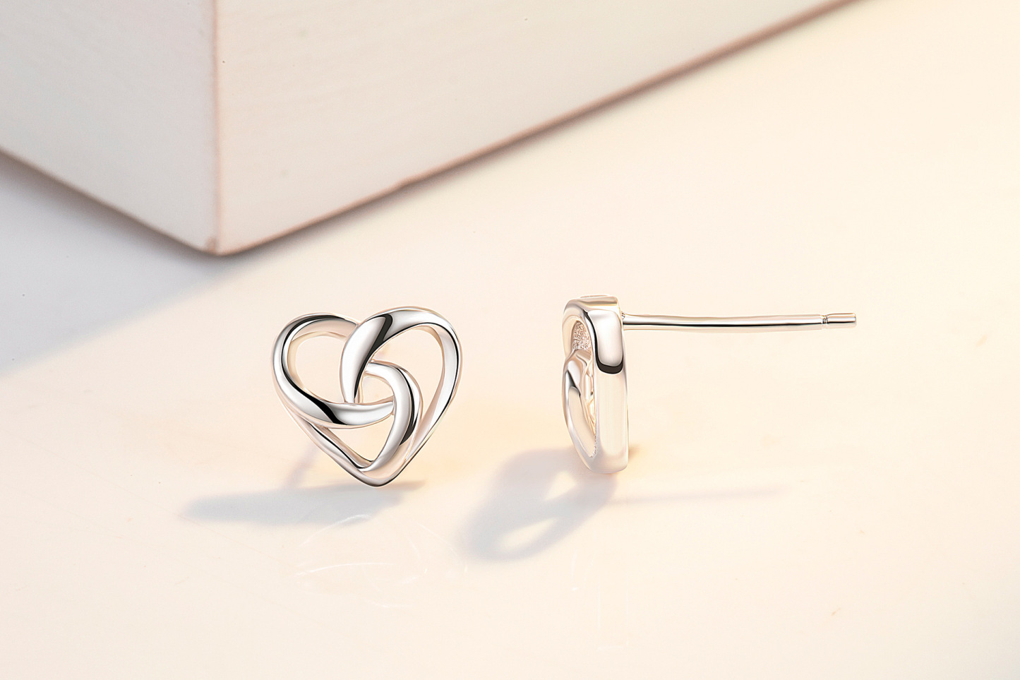 Heart Intertwined Earrings Heart Shape Hollow Stud Earrings