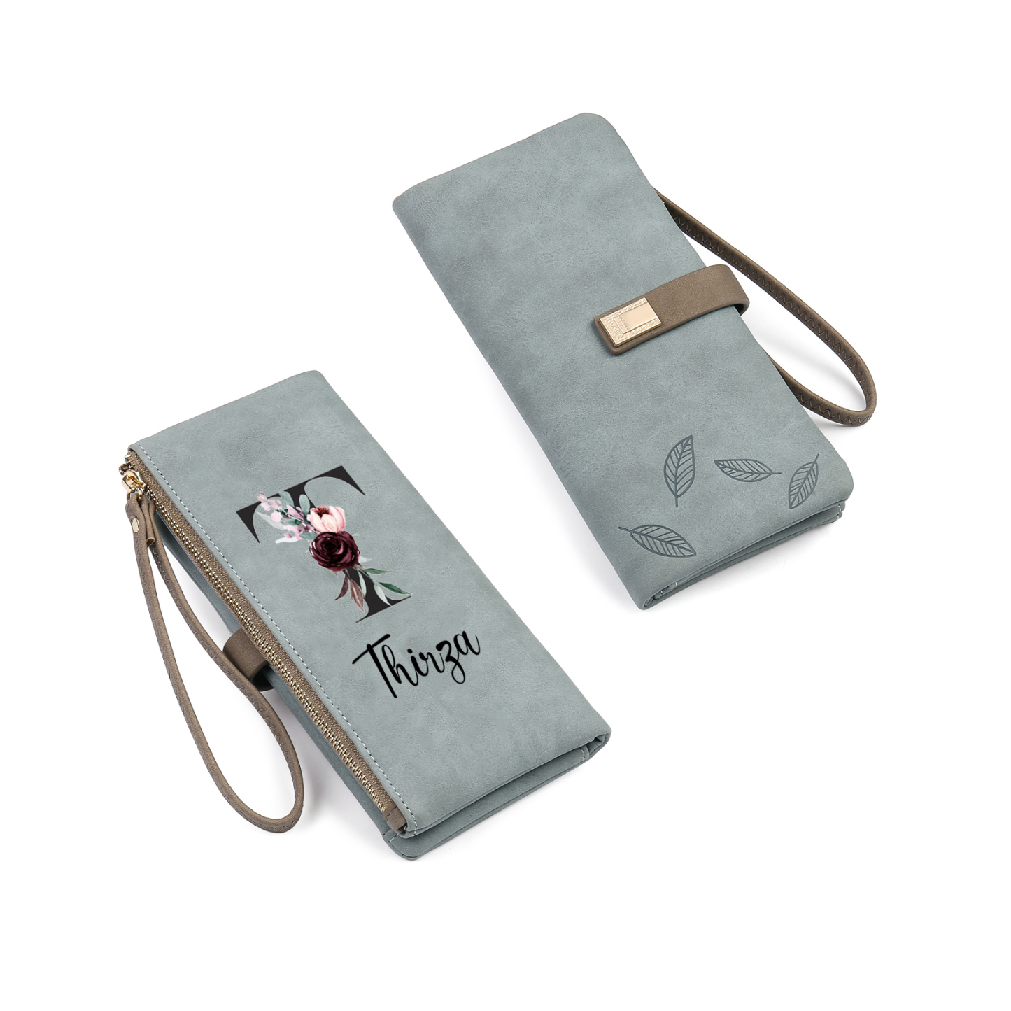 Personalized Exquisite Women'S Wallet Customized Letter And Name Zipper Wallet For Grandma