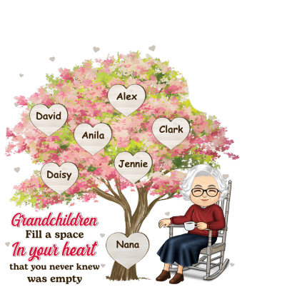 Personalized Heart Acrylic Plaque Grandchildren Fill a Space in Your Heart Family Tree Gift for Grandma | Jessemade