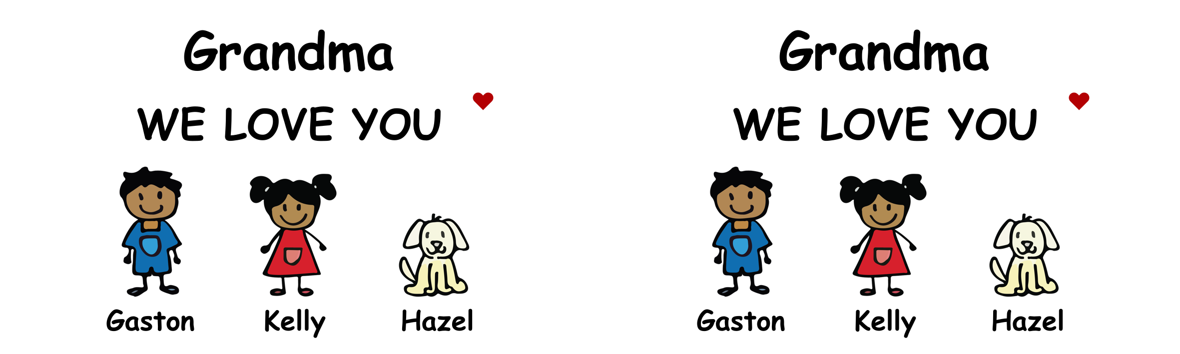 Personalized Enamel Cup Grandma We Love You Gift with Cartoon Characters Pets | Jessemade