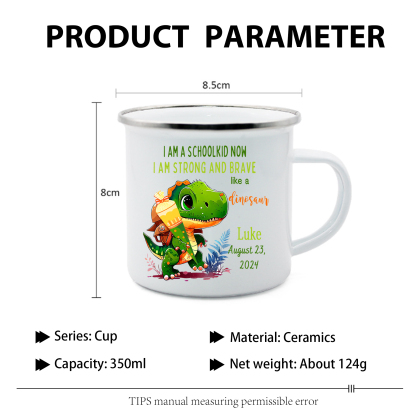 Personalized Name And Date Mug Dinosaur Mug Back To School Gift For Kids