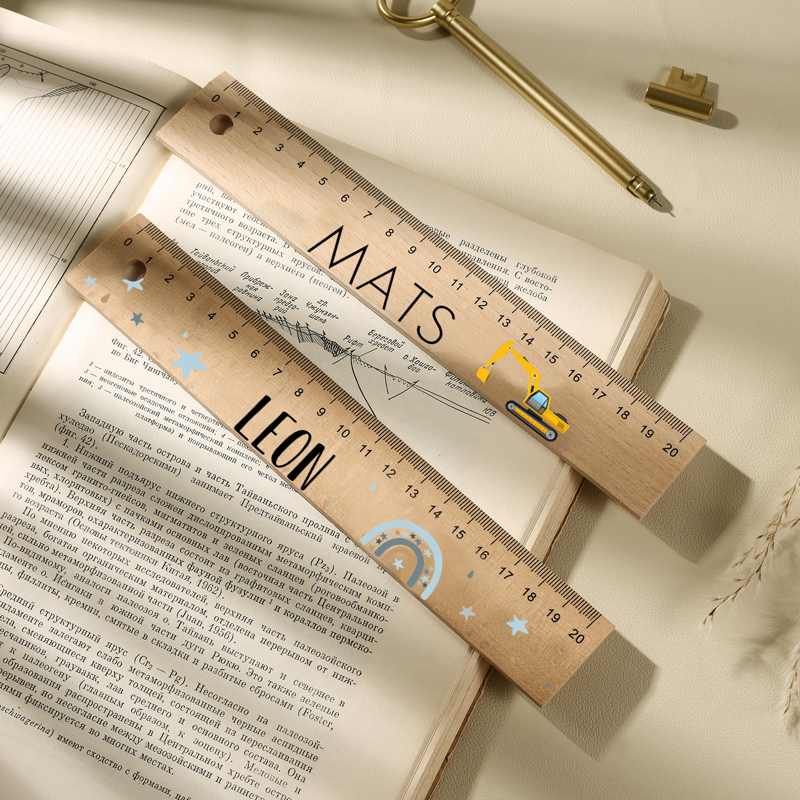 Custom 1 Name Ruler Wooden Ruler Back To School Gift for Boys Girls