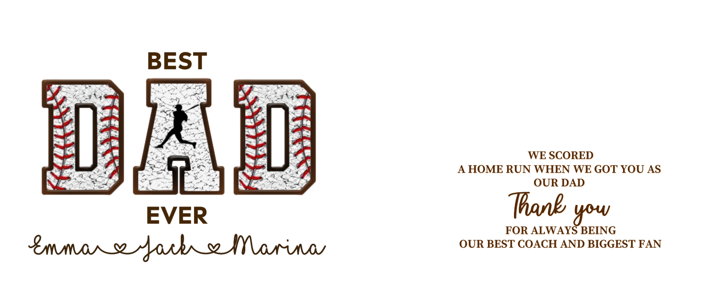 Personalized Baseball wallet – “Best Dad Ever” Baseball-Themed Wallet Gift | Jessemade