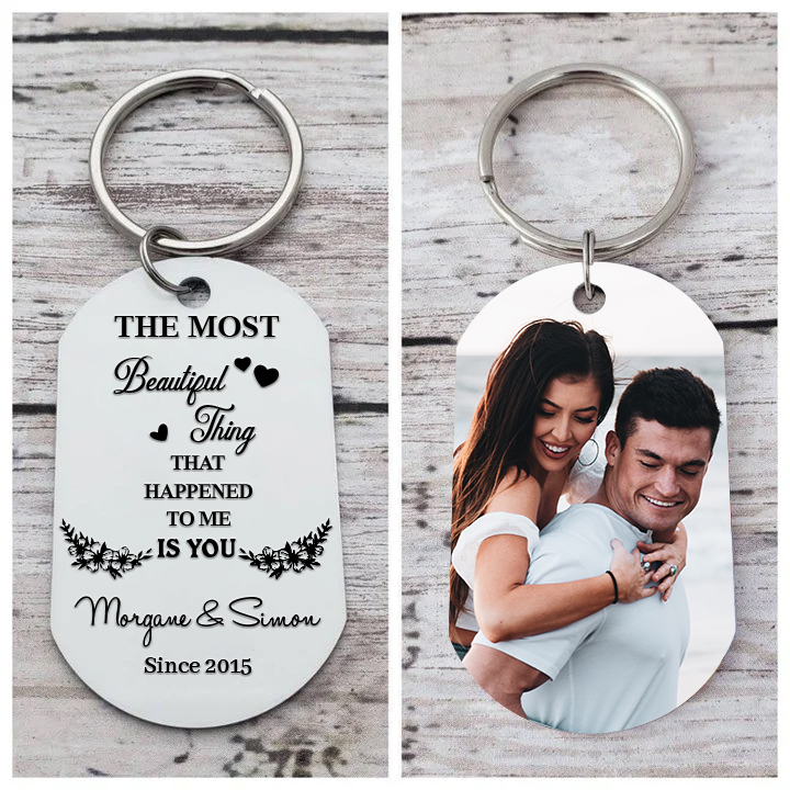Personalized Photo Couple Keychain Gift Custom Name And Date Special Keychain Gift For Him/Her