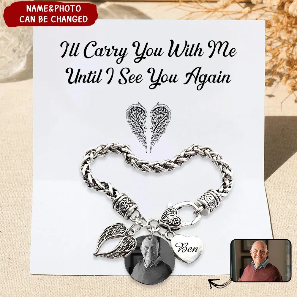Angel Wing Memorial Bracelet Custom Photo & Name Bracelet Personalised Gifts | Jessmade