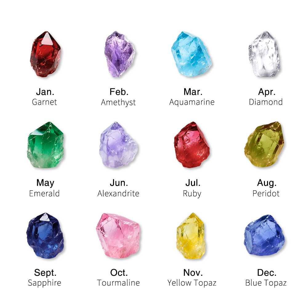 Personalized Heart Necklace, Customized 1-5 Names and Birthstones Women's Pendant Necklace with Gift Box Gift for Mom/Grandma | Jessemade