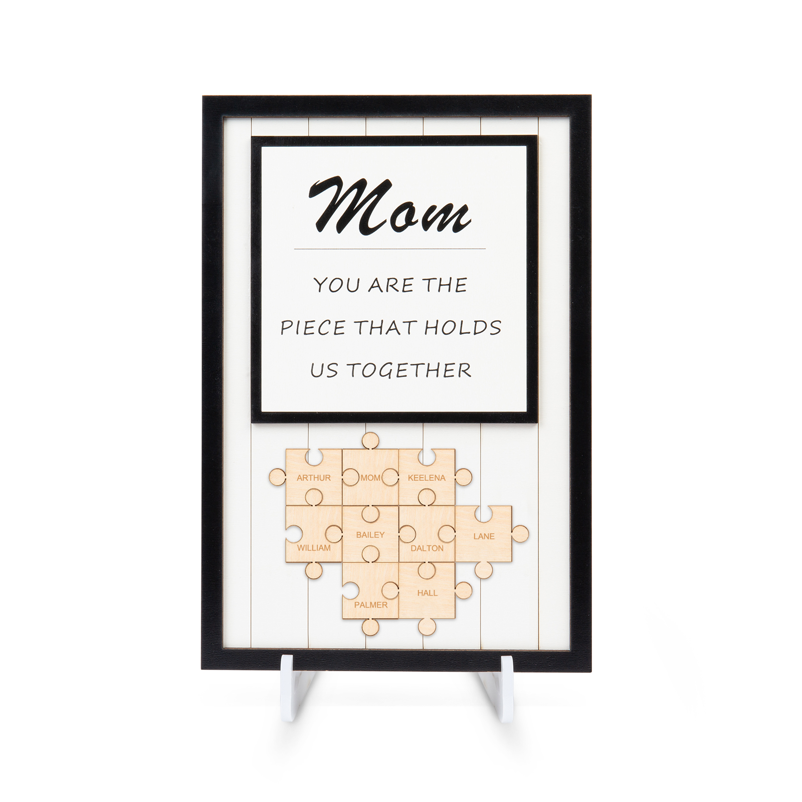 Mother's Day Gifts Mom Puzzle Sign Personalized 9 Names Wooden Sign -You Are the Piece that Holds Us Together
