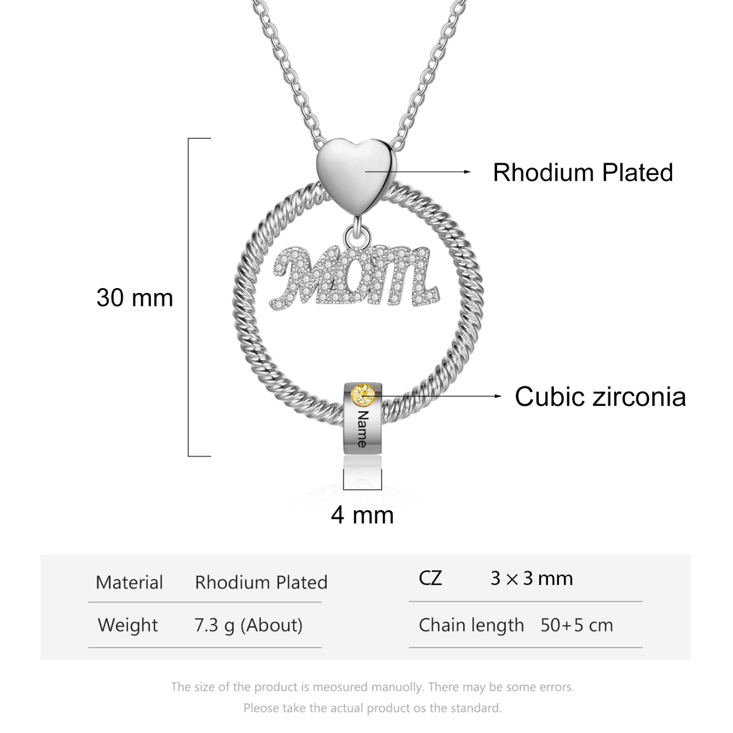 1 Name-Personalized Mom Necklace Set With Premium Custom Necklace With 1 Birthstones Engraved Names Gift For Mother