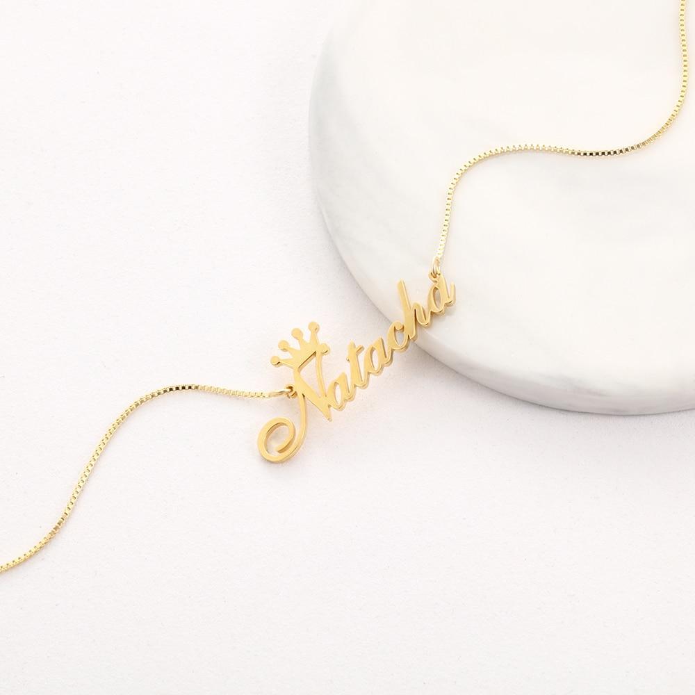 Personalized Crown Necklace Custom 1 Name Necklace Gift For Women