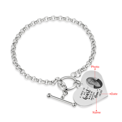 Memorial Heart Bracelet - A piece of my heart is in Heaven