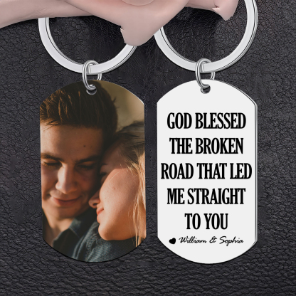 2 Names-Personalized Photo Couple Keychain Gift-Best Ever-Custom Special Keychain Gift For Couple