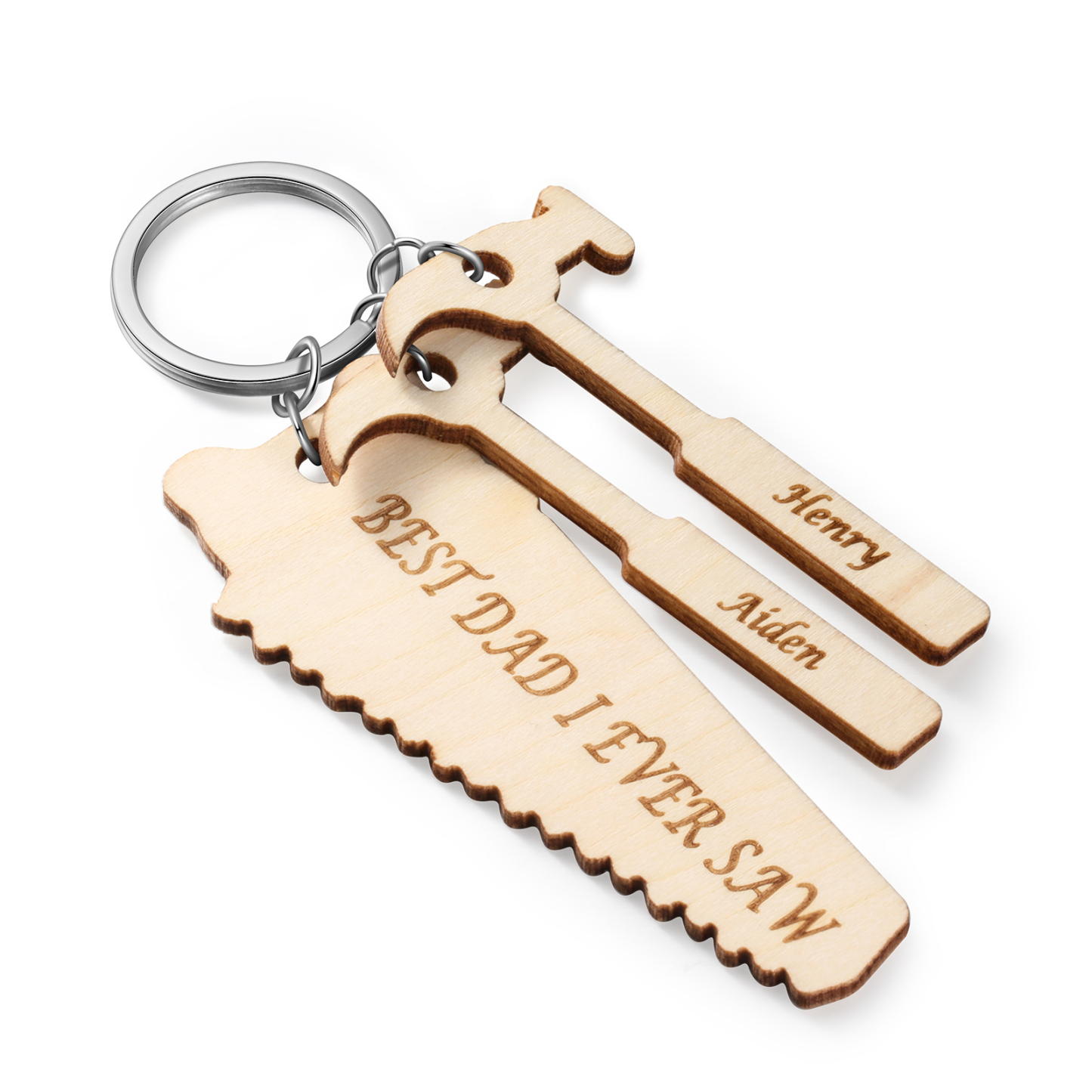 To my dad Customized 2 names Keychain