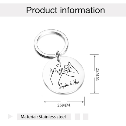 Personalized Text Keychain Gift Custom Special Keychain Set With Gift Box Gift For Friends/Couple