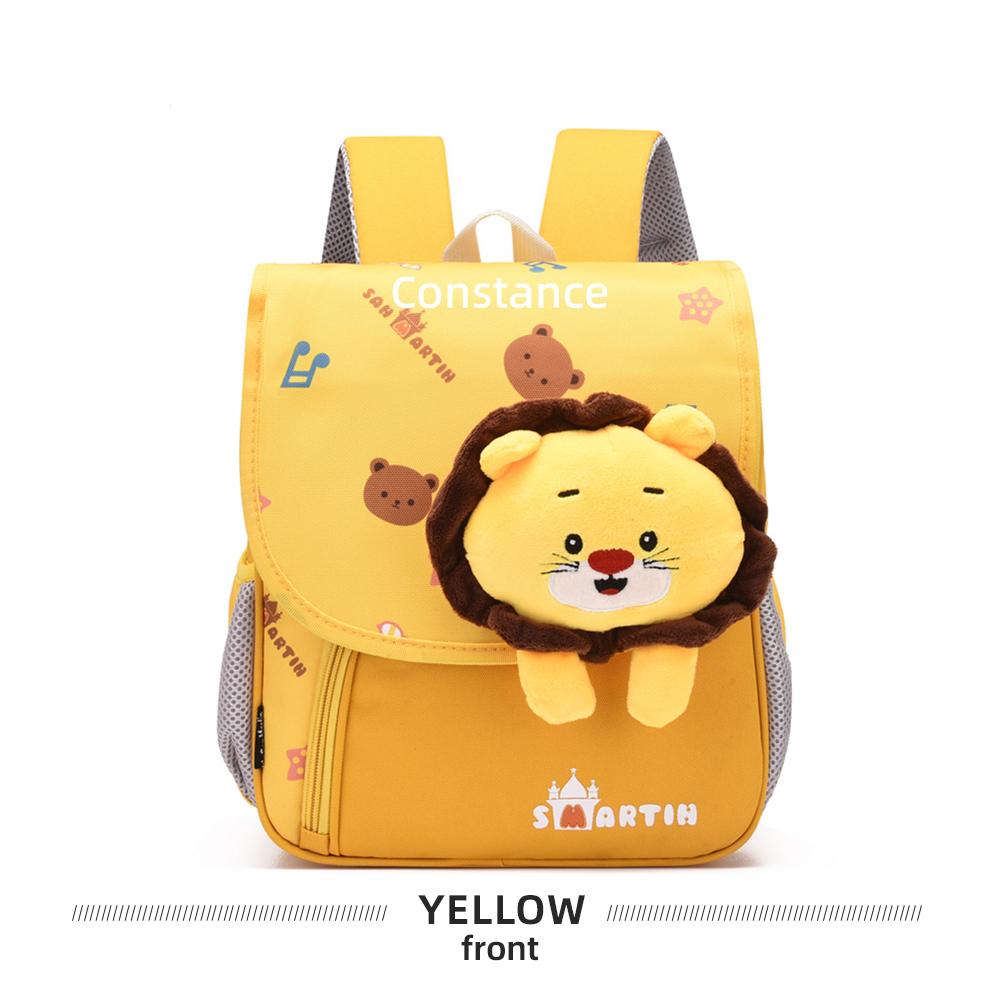 Personalized Yellow Cat Children School Bag Embroidery Name Black Backpack, Customized Schoolbag Travel Bag For Kids