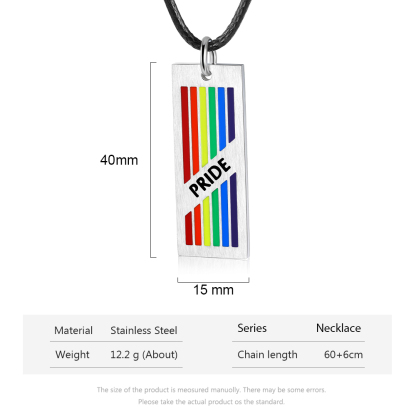 Personalized Rainbow Bar Necklace LGBT Pride Gifts