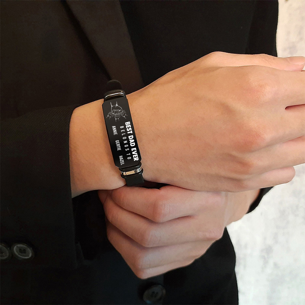 Custom Father’s Day Bracelet with Fist Bump - Men's Bracelet Father's Day