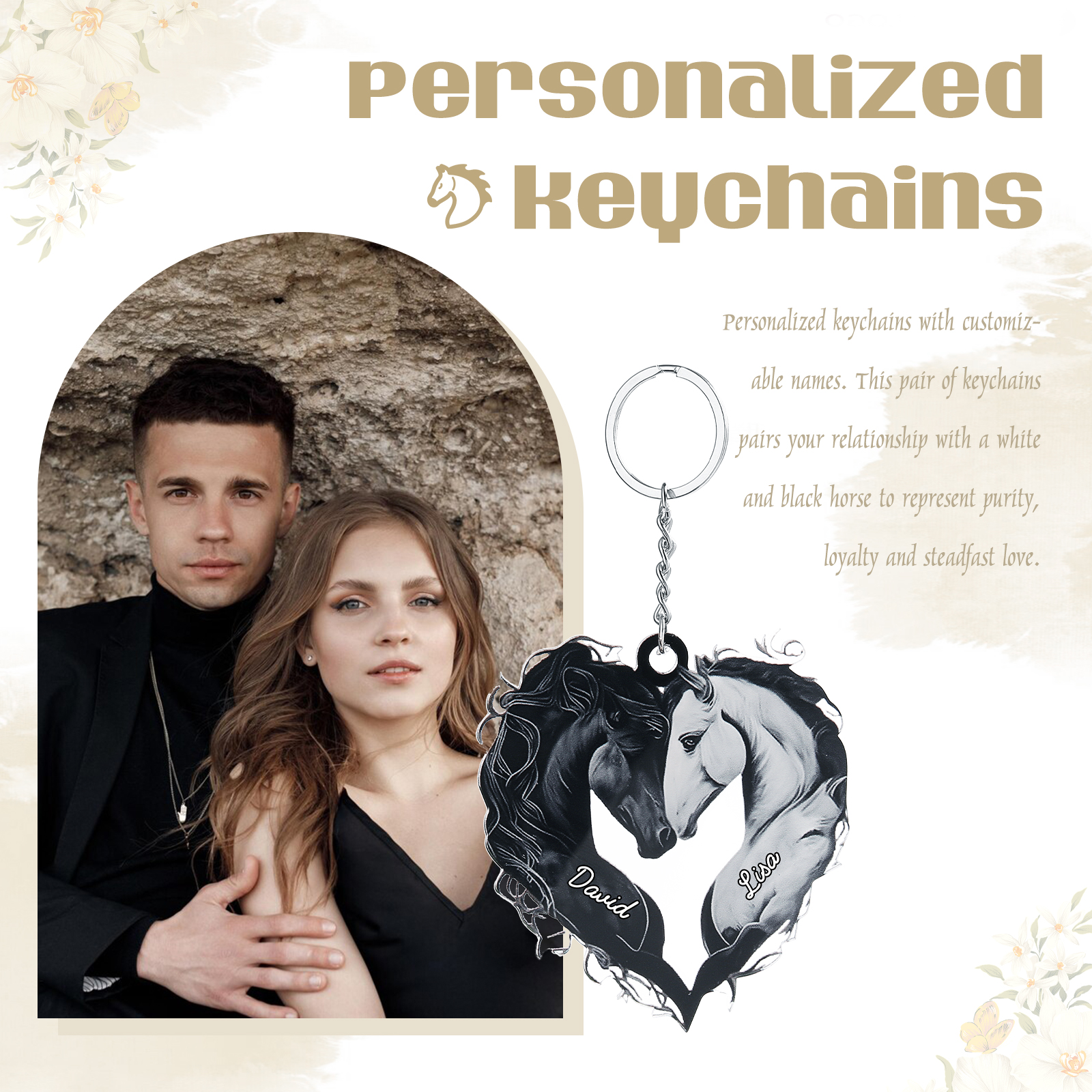 2 Names-Personalized Acrylic Keychain Gift Custom Special Keychain Gift For Couple