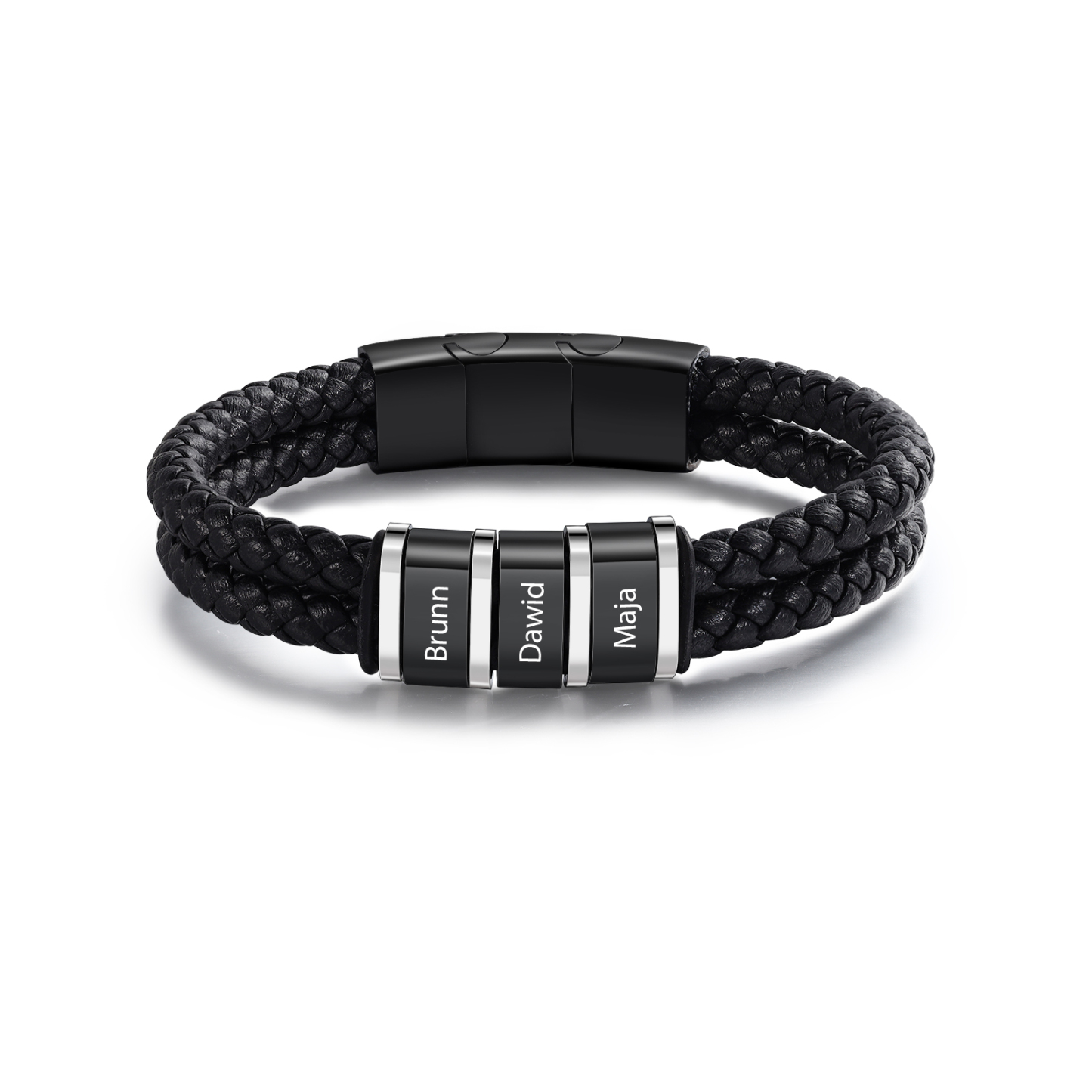 3 Names-Personalized Bead Bracelet Custom Men's Bracelet With Gift Box
