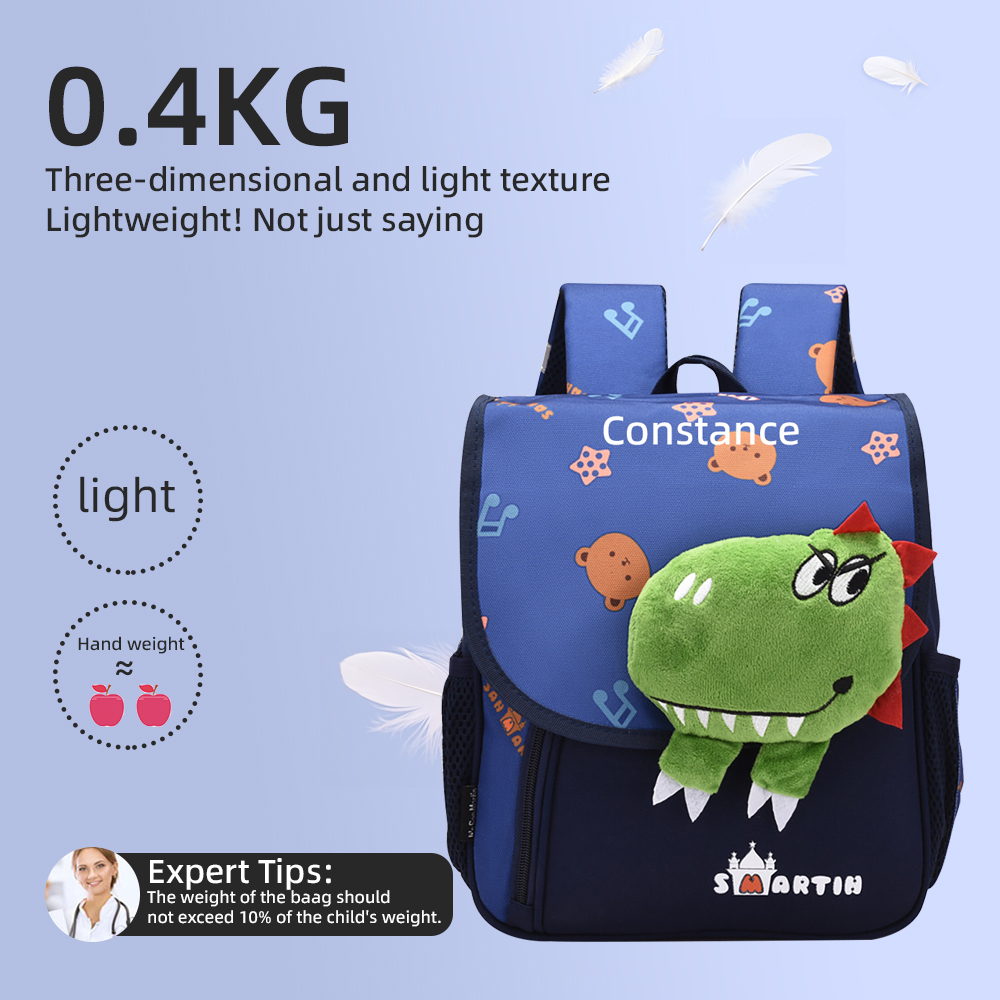 Personalized Dinosaur Children School Bag Embroidery Name Black Backpack, Customized Blue Schoolbag Travel Bag For Kids