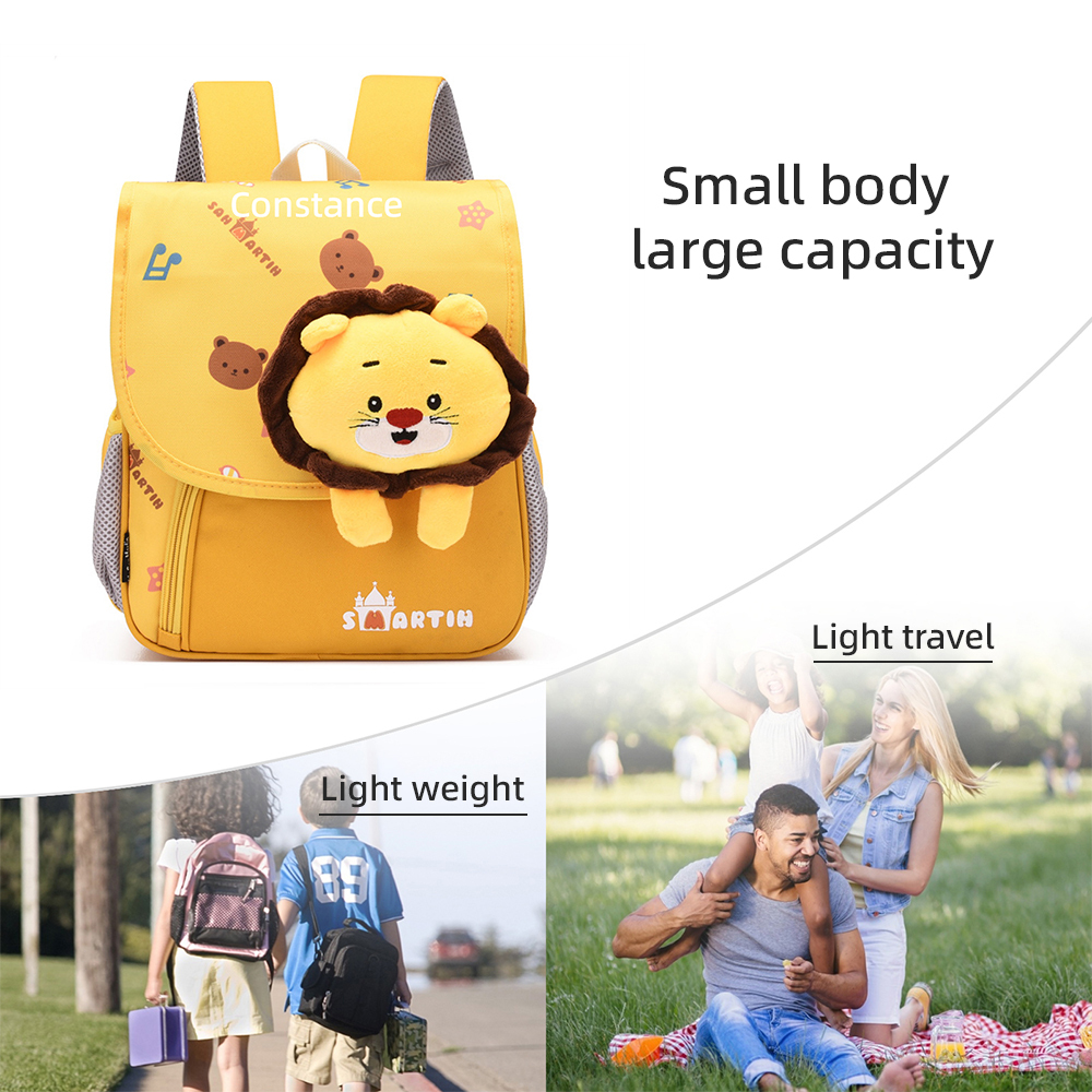 Personalized Yellow Cat Children School Bag Embroidery Name Black Backpack, Customized Schoolbag Travel Bag For Kids