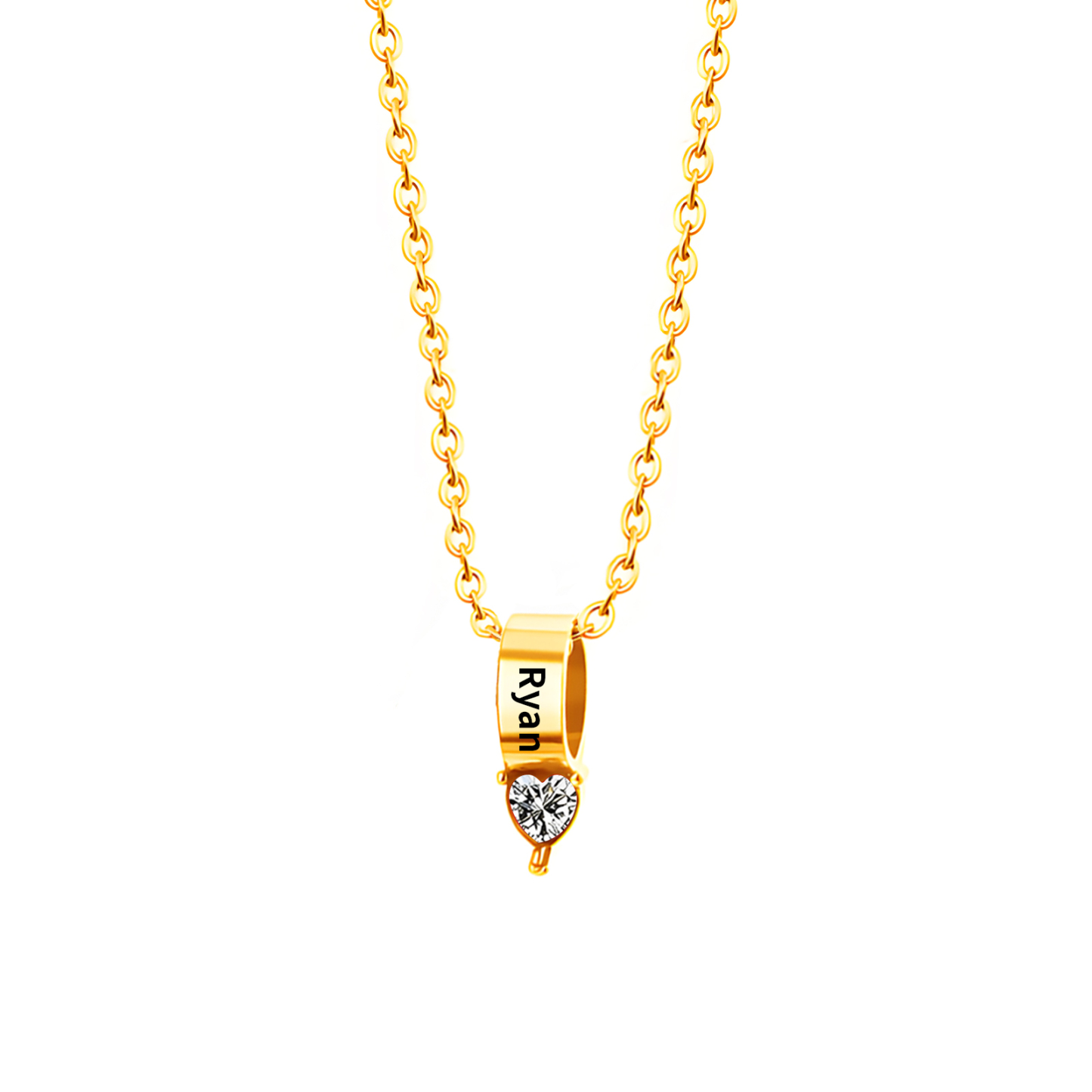 Jessemade UK 1 Name - Personalized Link Pendant Necklace with Customized Name and Birthstone Gift for Her 19.99 n1-b1