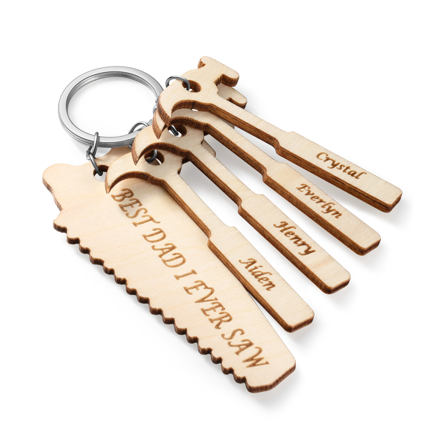 To my dad Customized 4 names Keychain