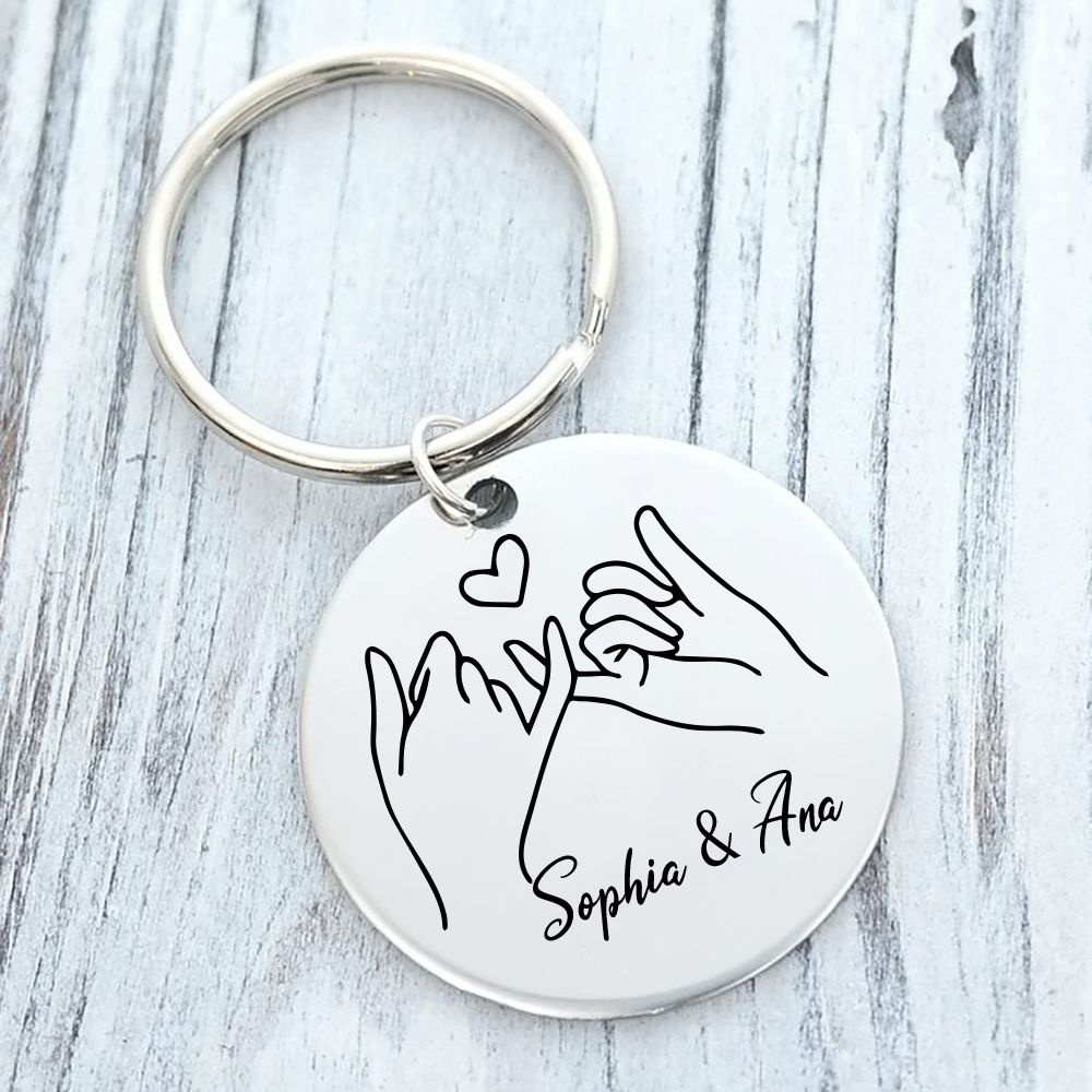 Personalized Text Keychain Gift Custom Special Keychain Set With Gift Box Gift For Friends/Couple