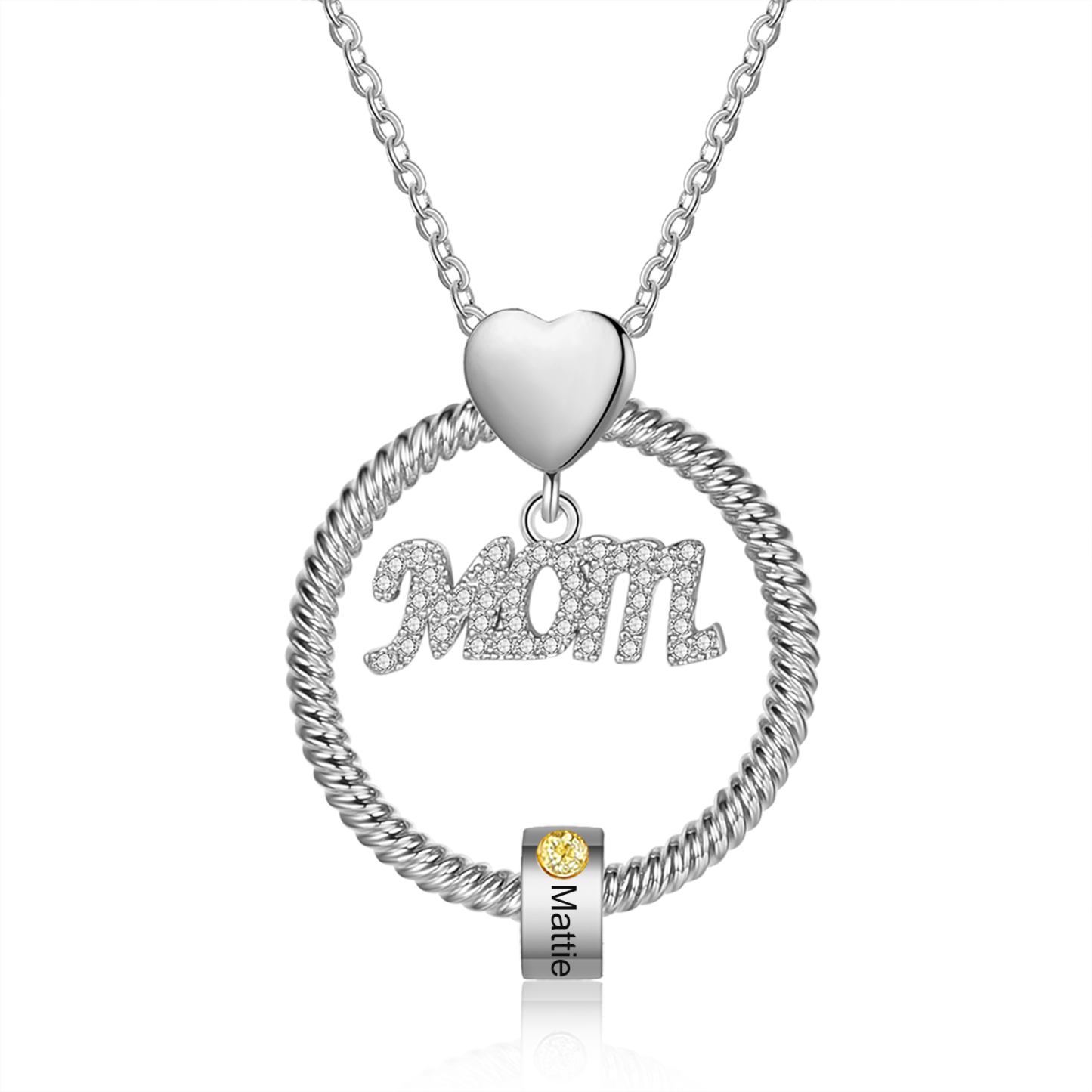 1 Name-Personalized Mom Necklace Set With Premium Custom Necklace With 1 Birthstones Engraved Names Gift For Mother