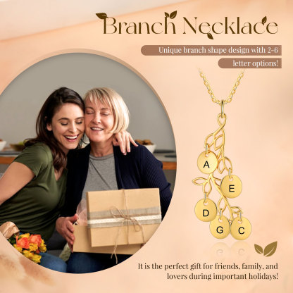 5 Letters - Personalized Special Leaf Pendant Necklace Beautiful Letter Necklace Gift for Her