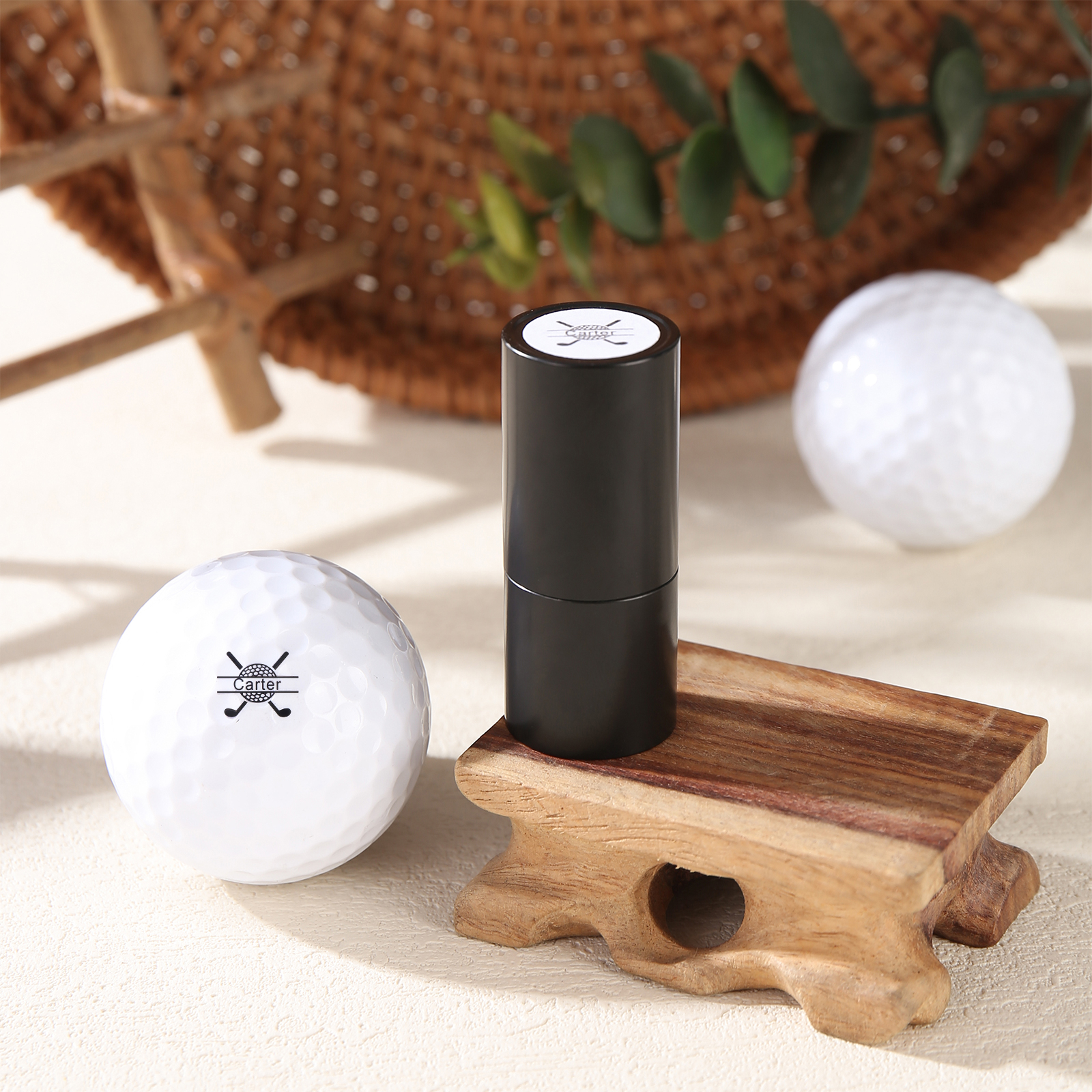 Custom Monogrammed Name Golf Ball Stamp Ink Ball Marker - Personalised