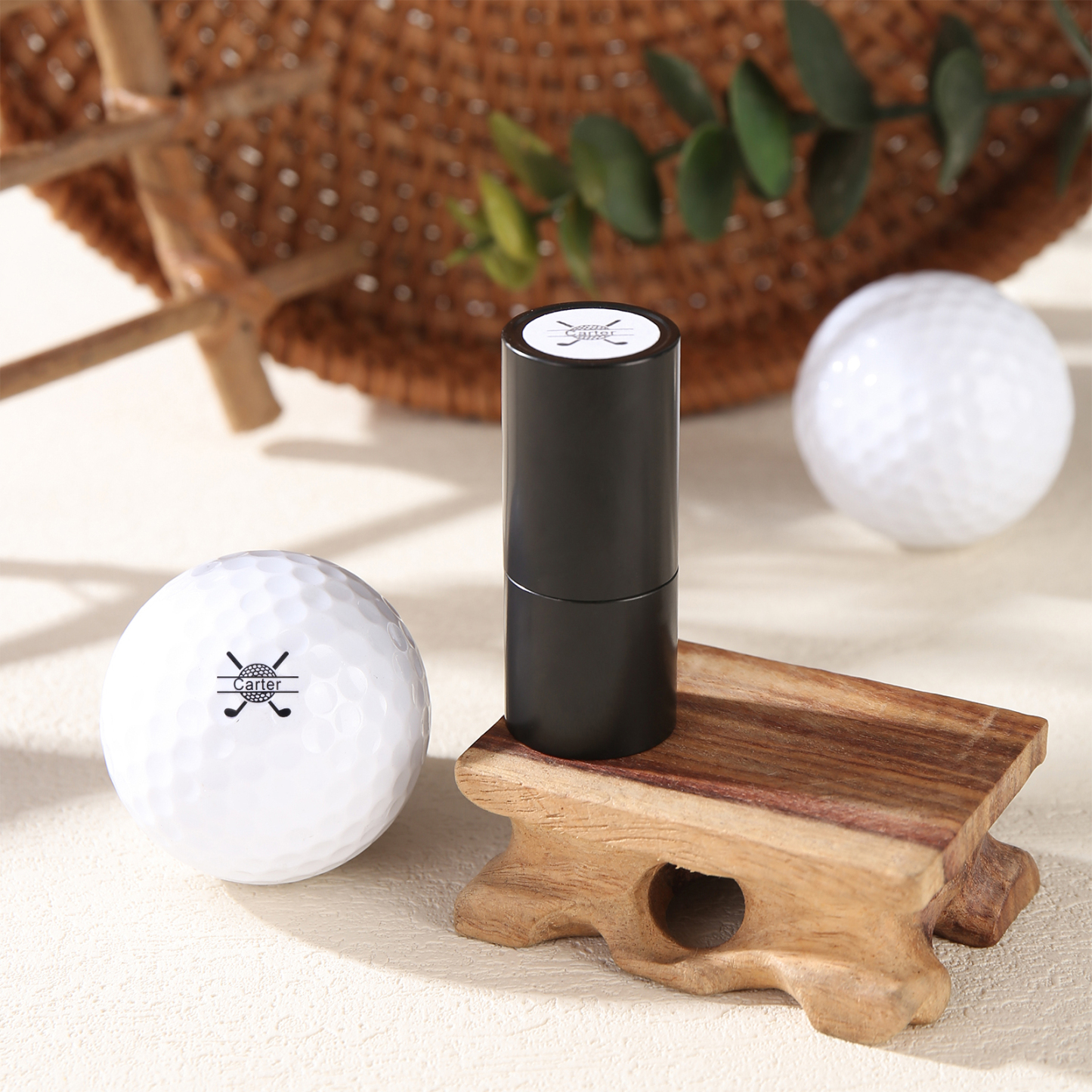 Custom Monogrammed Name Golf Ball Stamp Ink Ball Marker - Personalised