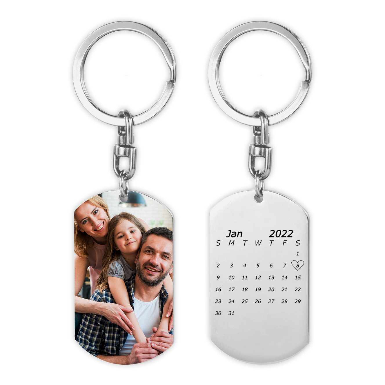 Personalized Photo Keychain with Engraving 1 Special Date Keyring Gifts for Love One