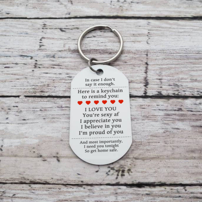 Personalised Couple Keychain Custom 2 Names Keychain "Get Home Safe" Stainless Steel Keychain