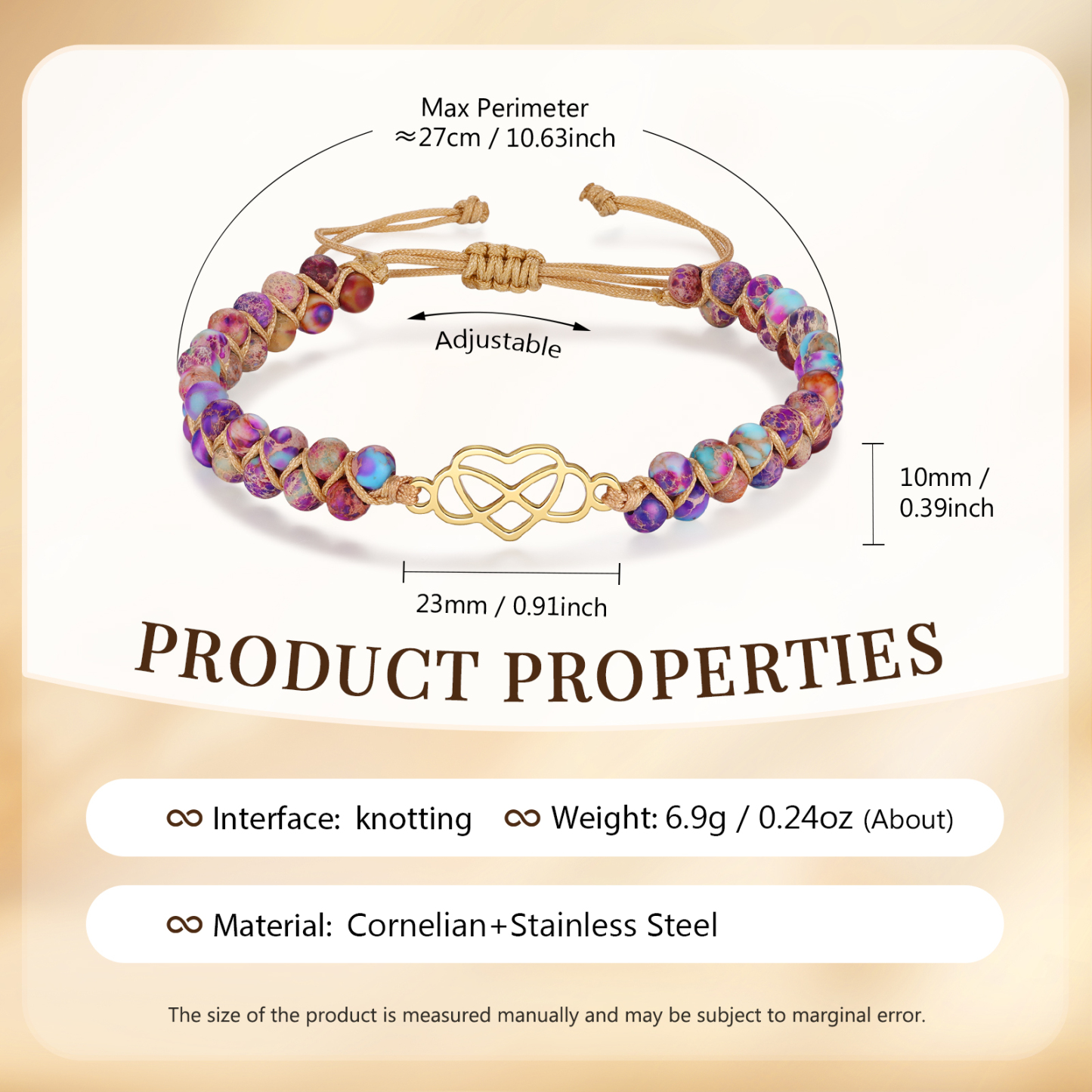 Infinity Heart Bracelet Adjustable Bracelet Gifts for Her - Grandma and Granddaughter Connected Forever