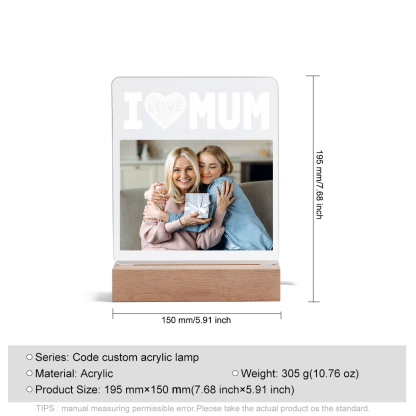 Photo-Personalized Family Night Light Custom Text LED Lamp Mother's Day Gift For Family