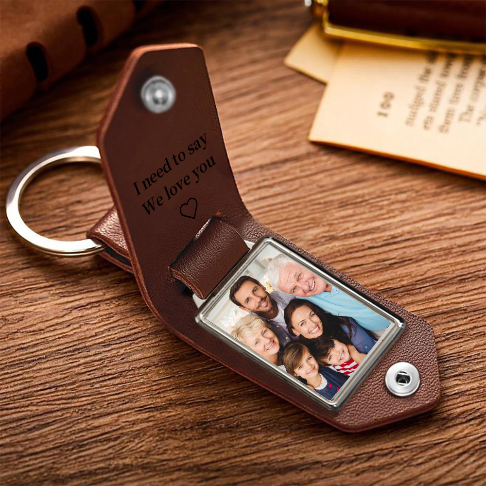 Personalized Photo Keychain Gift Customized Name Special Keychain Gift for Dad/Grandpa