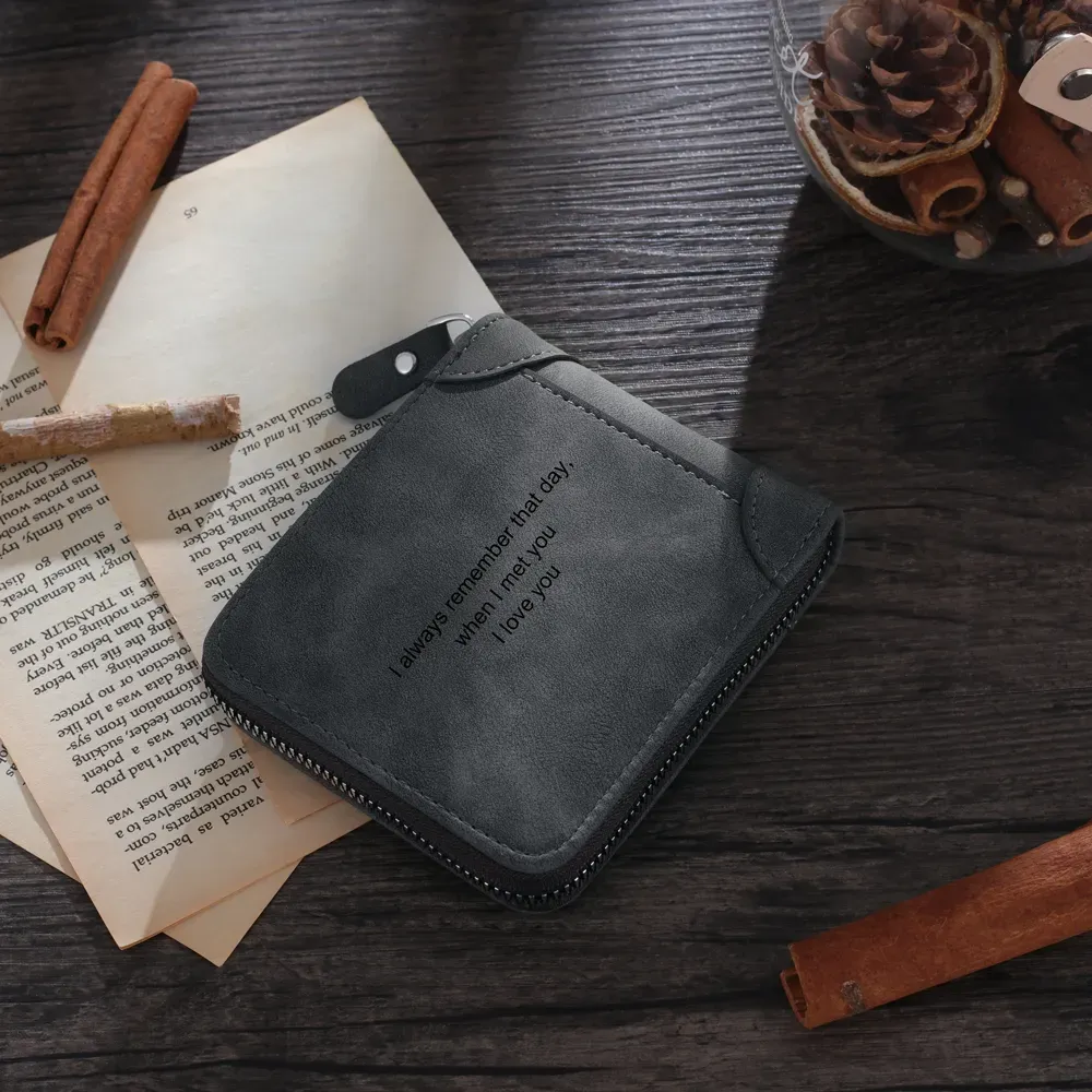 Personalized Men's Wallet & Keychain &Pen Set – Custom Photo, Name & Text – Exclusive Gift for Dad | Jessemade