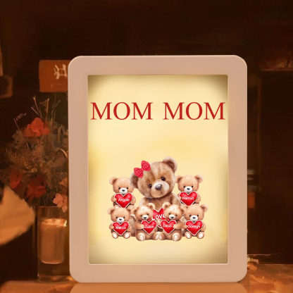 6 Names - Personalized Mum Home Bear Style Custom Text LED Night Light Gift for Mum